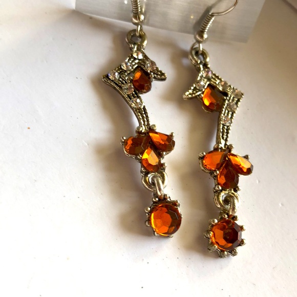 New Orange and Silver earrings - Picture 5 of 6